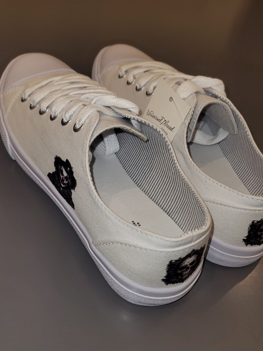Custom Goth Skull Clown Sneakers Womens 7 Edgy Alt Canvas NWT - Picture 4 of 6